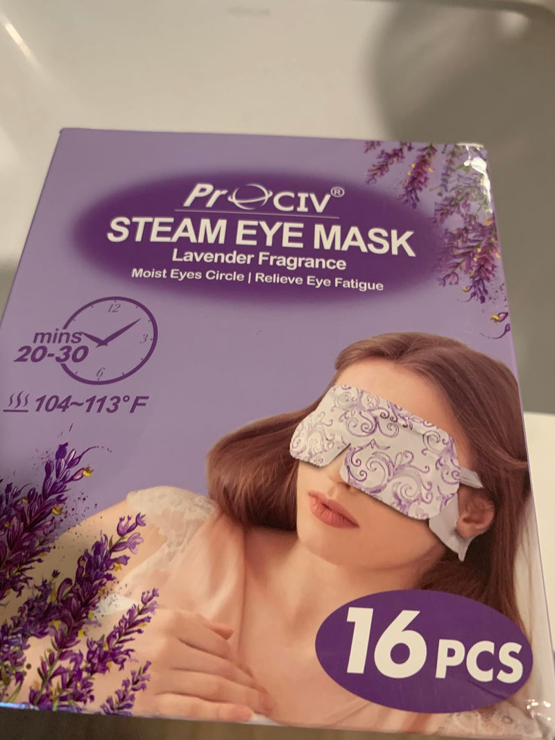 ProCIV 16 Packs Steam Eye Mask Warming Eye Mask Self Heating Eye Mask Sleep Mask Heated Eye Mask for Dry Eyes Fatigue Disposable Moist Hot Compress Eye Patch Great Gifts for Men Women (Lavender) Lavender - BeesActive Australia