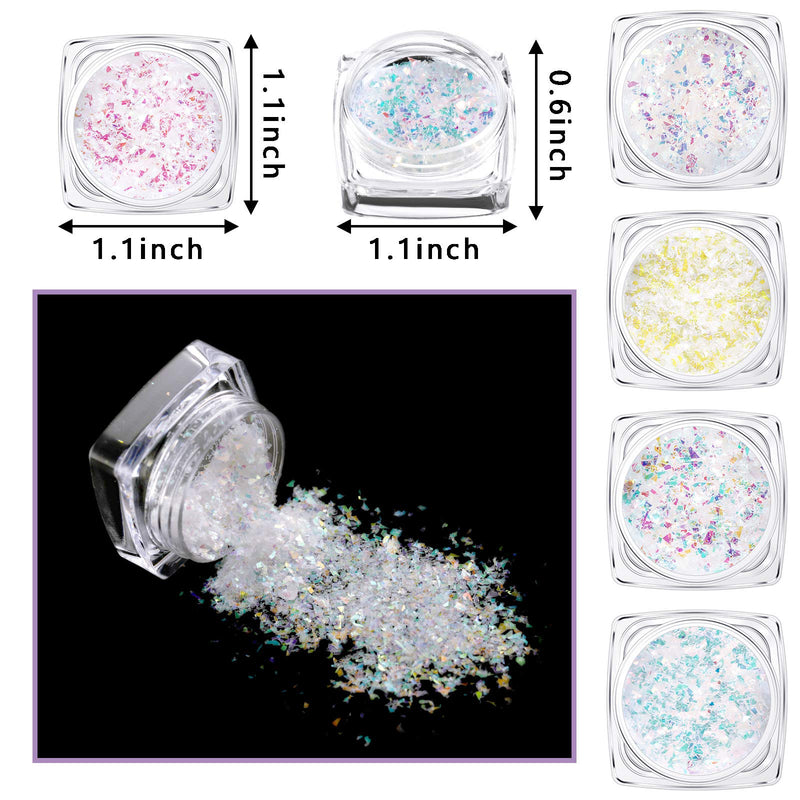 Holographic Powder Confetti Mermaid Nail Sequins Chameleon Cloud Paillette Nail Sequins Flakes for Nail Art Manicure Tips Decoration (10) 10 - BeesActive Australia