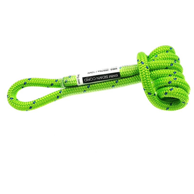 [AUSTRALIA] - GM CLIMBING 6mm Prusik Cord Pre-Sewn 12in Prusik Loop | 48in Purcell Prusik for Climbing Arborist Rescue Mountaineering General Outdoor Use Green 12 inches | Pack of 3 