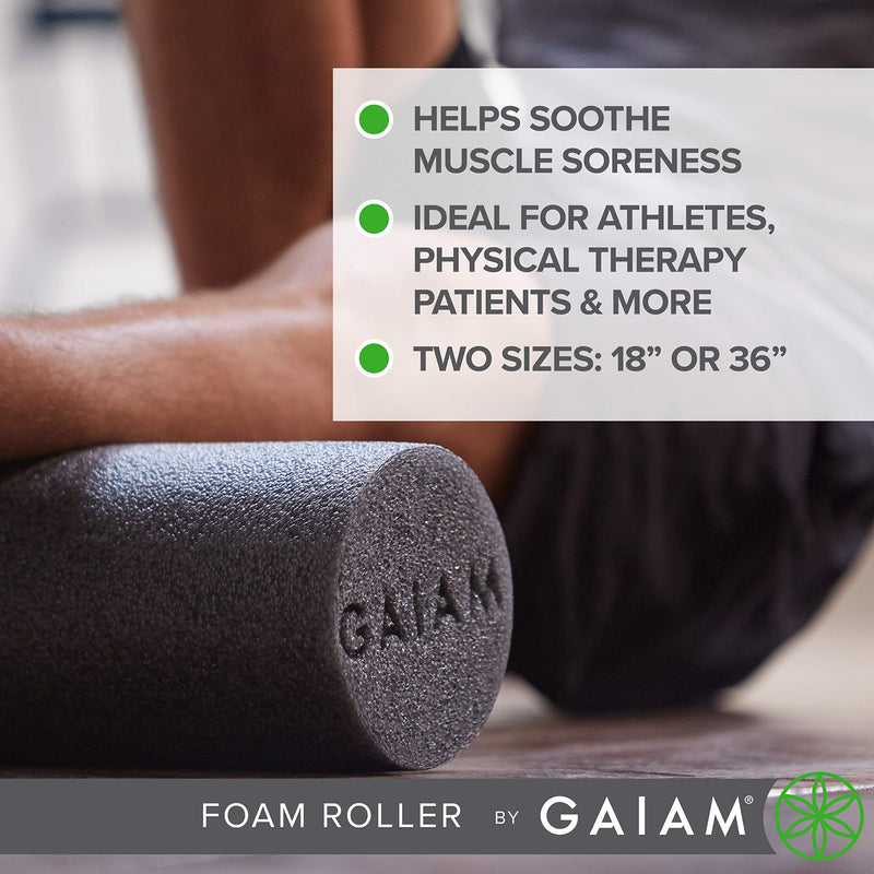 Gaiam Restore Muscle Massage Therapy Foam Rollers (18 Inch & 36 Inch) 18" Roller (Green) - BeesActive Australia