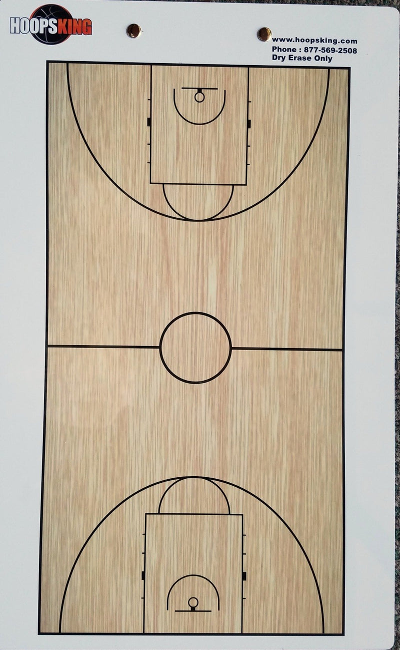 Basketball 2 Sided, Wood Floor, Coaching Dry Erase Board, 14" X 9" - New Improved Marker Included - BeesActive Australia