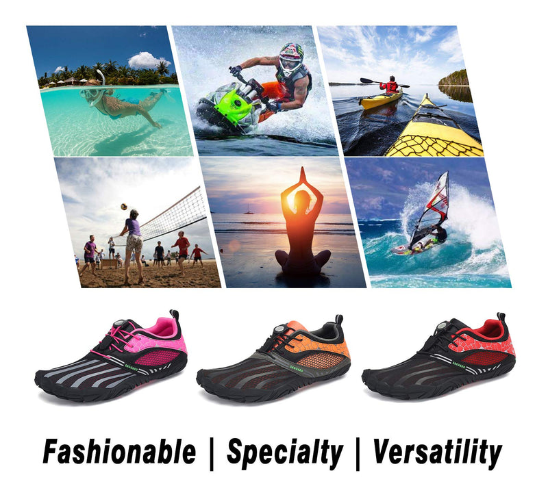SAGUARO Mens Barefoot Minimalist Shoes Athletic Hiking Water Shoes for Aqua Swimming Trail Running 7.5 Orange Peel - BeesActive Australia