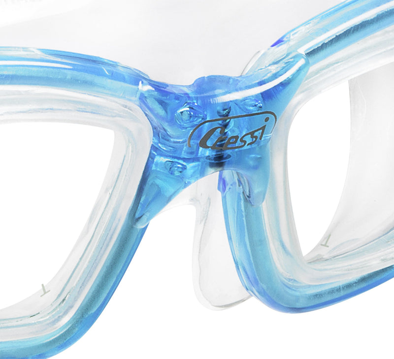 [AUSTRALIA] - Cressi Adult Swim Goggles with Tempered Glass Lens with Anti-UV Treatment | Galileo: Made in Italy Clear/Aquamarine 