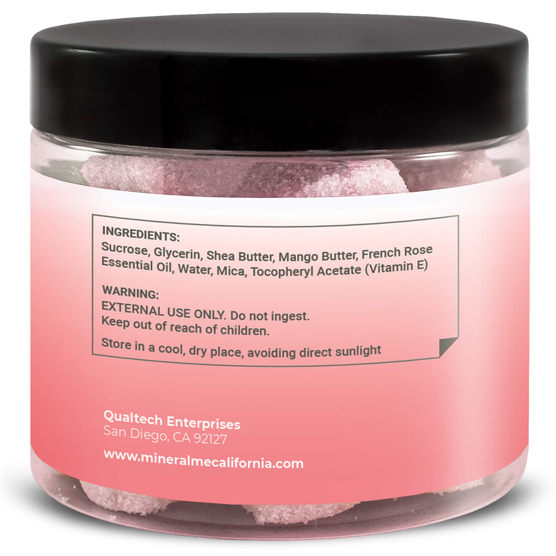 Body Scrub Exfoliator - 12oz FRENCH ROSE Sugar scrub cubes w/Mango Butter & Shea butter- Ultra Hydrating & Moisturizing - All Natural & Organic for all body exfoliation- For hands, arms, legs & foot - BeesActive Australia