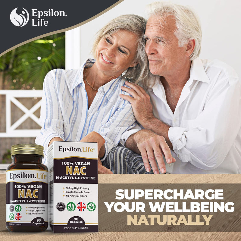 NAC 600mg Vegan Supplement - N-Acetyl-Cysteine Nutritional Supplements - 90 Capsules - Made in The UK - No Artificial Fillers - Just NAC and Rice Flour - BeesActive Australia