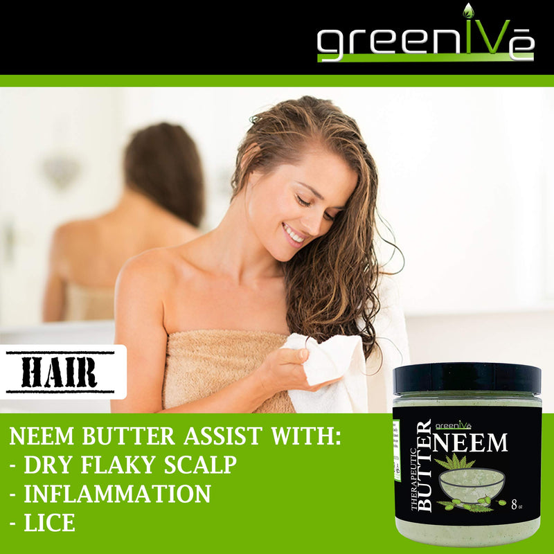 GreenIVe - Neem Butter - Body Butter - All Natural - Soothing - Moisturizing - Exclusively on Amazon (8 Ounce) 8 Ounce (Pack of 1) - BeesActive Australia