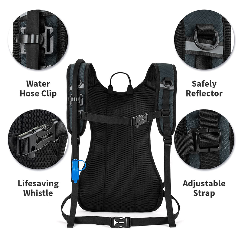 MIRACOL Hiking Hydration Backpack with 2L Leak Proof Water Bladder, Lightweight Insulated Water Pack for Men & Women, Compact & Comfortable Daypack for Running Hiking Cycling Climbing Camping Biking Dark Green - BeesActive Australia