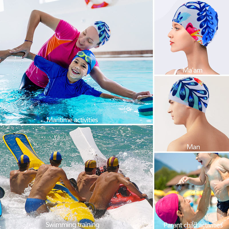 Professional Version Polyester Breathable Non-Waterproof Cloth Fabric Swim Cap Swimming Hats Bathing Cap for Water Sports,2 X White - BeesActive Australia