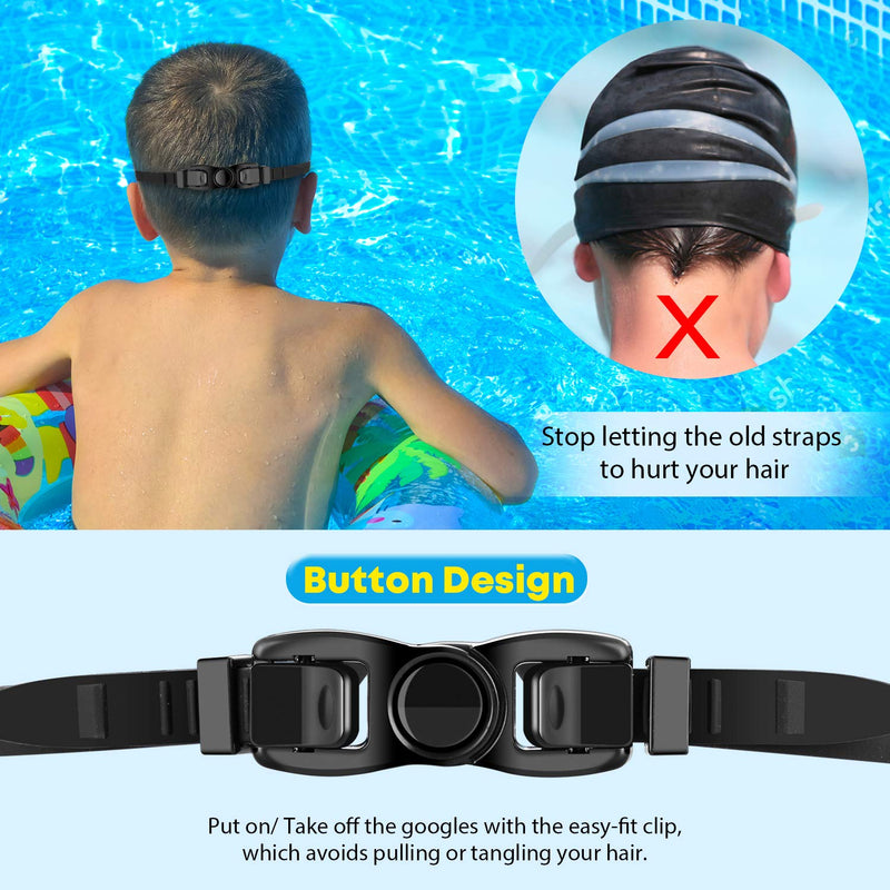 Portzon Swimming Goggles Anti Fog Swimming Goggles Clear No Leaking Black - BeesActive Australia