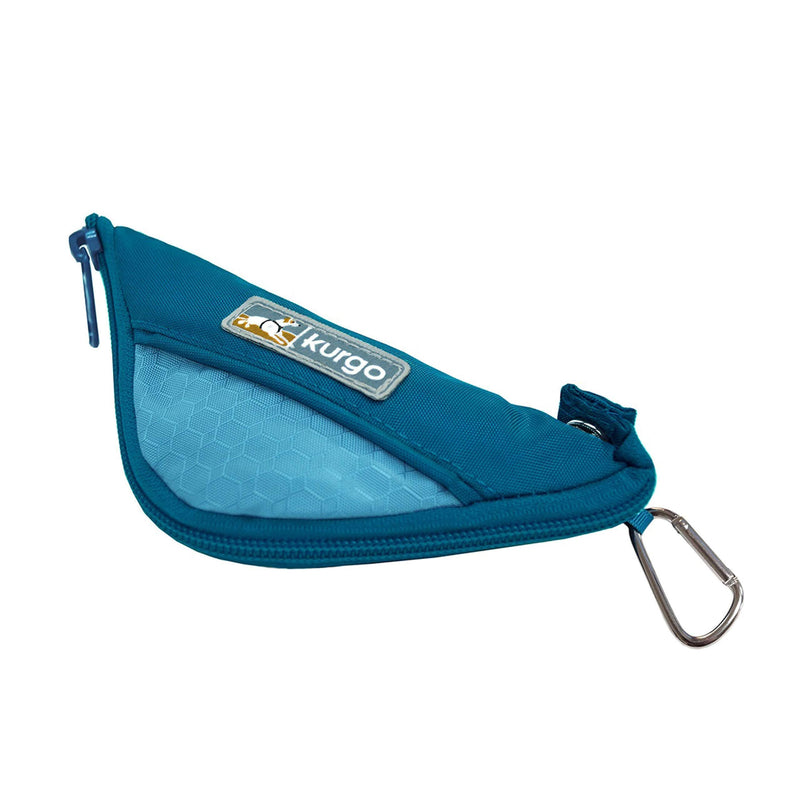 Kurgo Zippy Bowl, Collapsible Travel Dog Bowl, Pet Food & Hiking Water Bowl, Machine Washable Bowl for Dogs, Travel Accessories for Pets, BPA Free, Carabiner Blue - BeesActive Australia