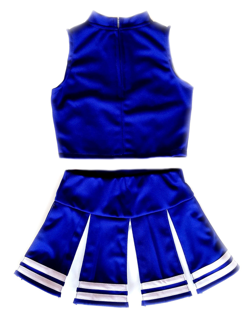 [AUSTRALIA] - Little Girls' Kids Cheerleader Costume Uniform Cheerleading Children Dress Outfit M / 5-8 Years Blue/White 
