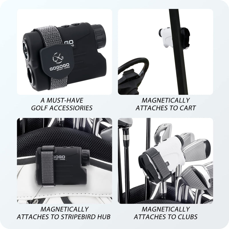 Gogogo Sport Vpro Magnetic Golf Rangefinder Holder Mount Strap, Adjustable Range Finder Strap/Holder/Band Fits Most Types, Strong Magnet for Easily Stick Rangefinder on Golf Cart/Bar/Club Black - BeesActive Australia