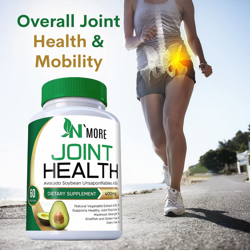 N'More Avocado Soybean Unsaponifiables Joint Health Supplement 400 mg, Non-GMO, Dairy, Gluten & Shellfish Free, 60 Day Supply, One Capsule Per Day - BeesActive Australia