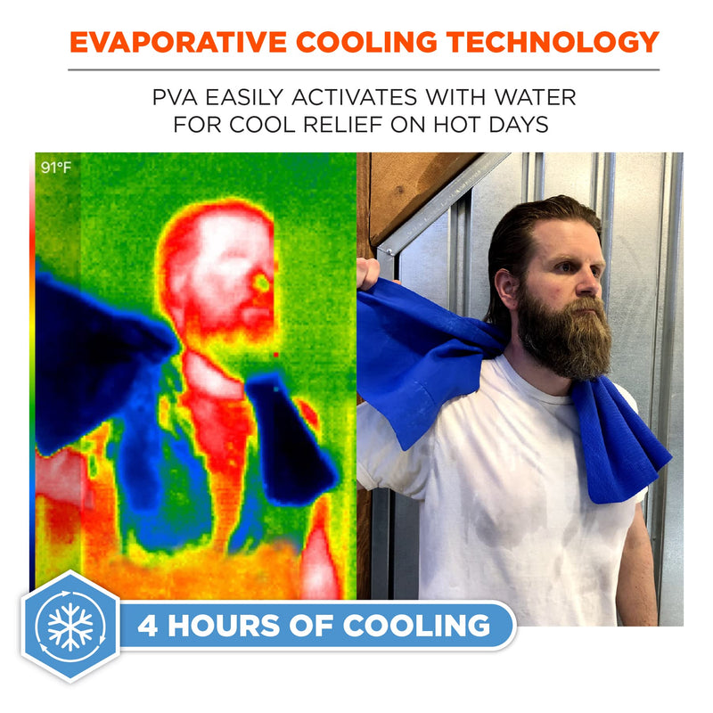 Ergodyne Chill-Its 6602 Evaporative Cooling Towel, Blue - BeesActive Australia