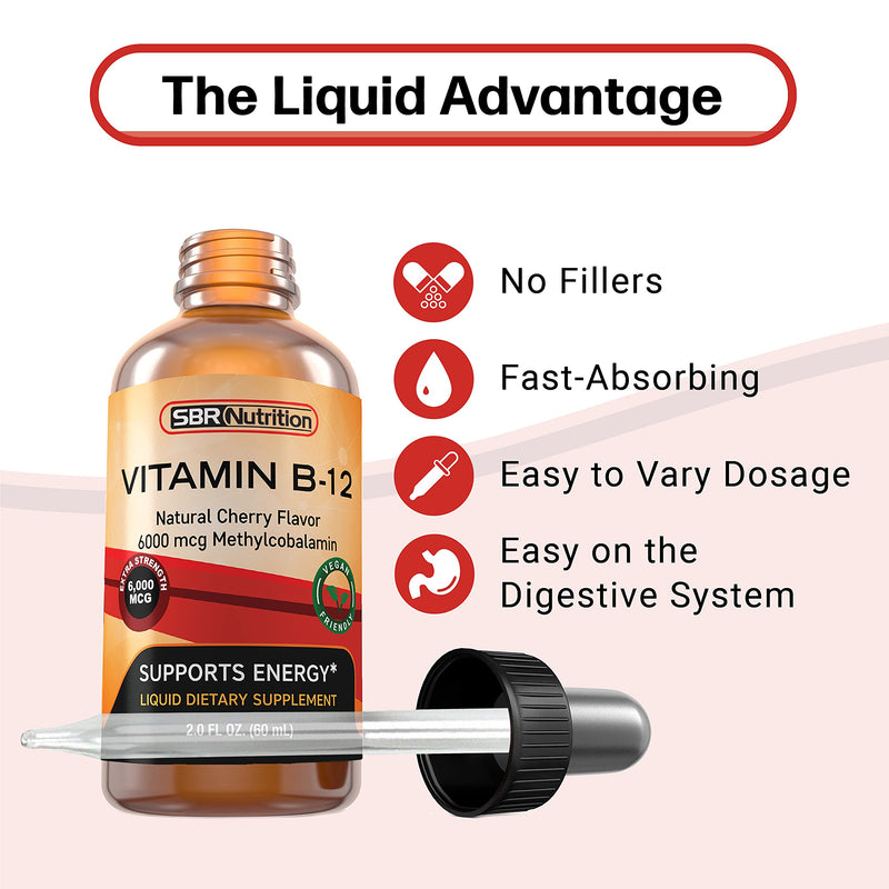 MAX Absorption, Vitamin B12 Sublingual Liquid Drops, 6000mcg Methylcobalamin Per Serving, 60 Servings, Non-GMO, Vegan Friendly - BeesActive Australia