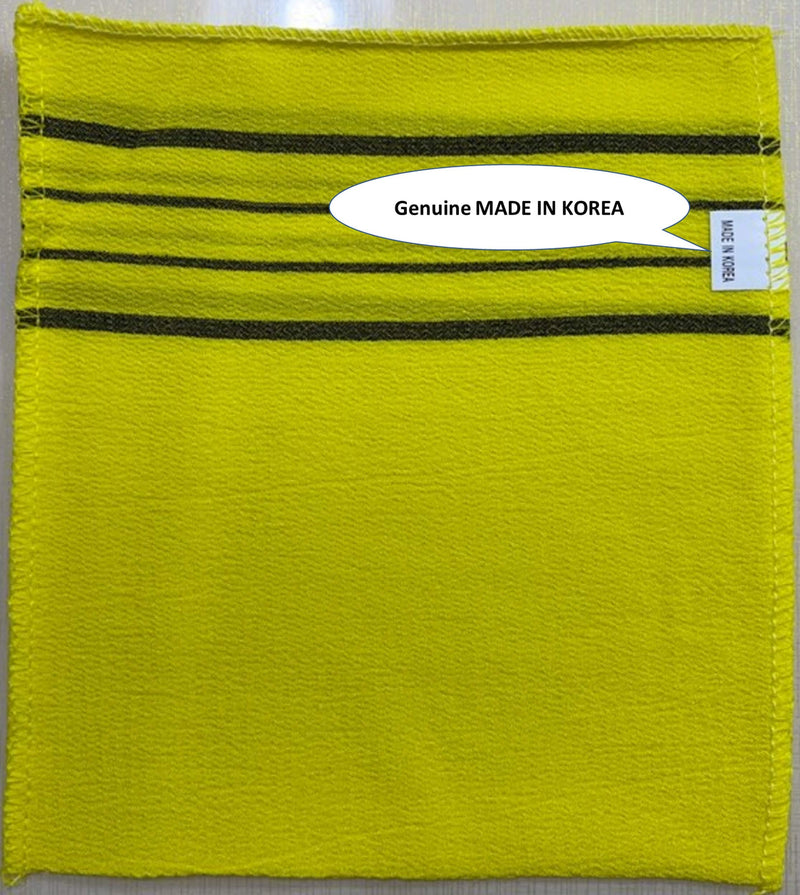 DAE YOUNG Genuine Advanced Korean Italy Towel, Asian Exfoliating Bath Washcloth, Color (Yellow) 3pcs - BeesActive Australia