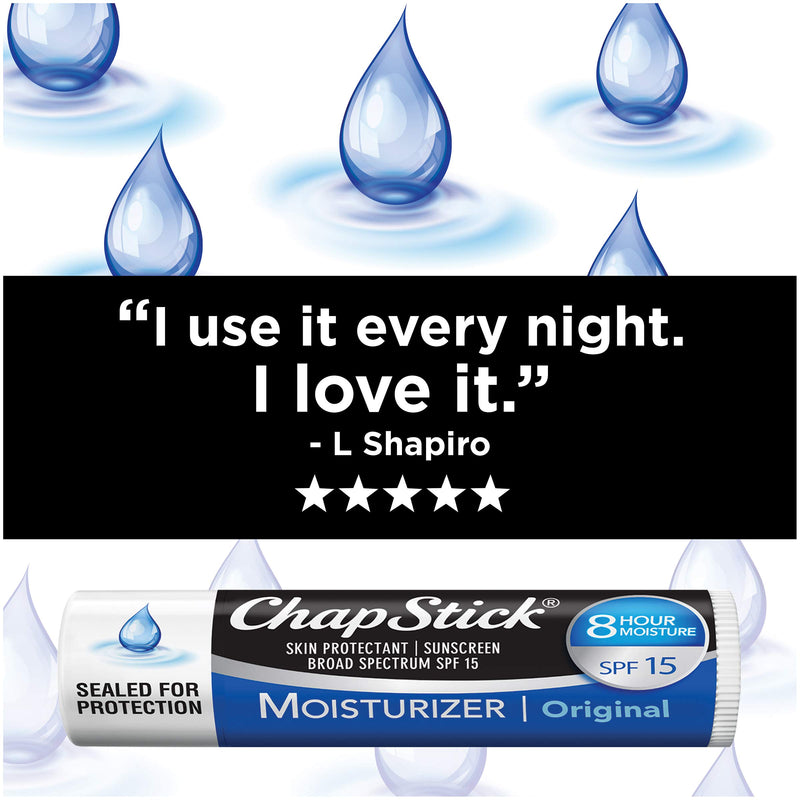 ChapStick Moisturizer Original, Black Cherry and Cool Mint Lip Balm Tubes Variety Pack, SPF 15 and Skin Protectant - 0.15 Oz (Pack of 3) - BeesActive Australia