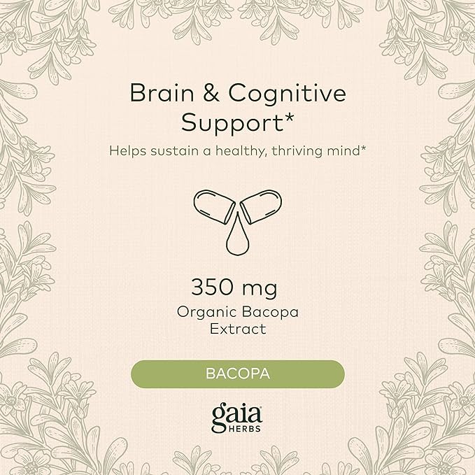 Gaia Herbs, Bacopa, 60 Vegan Liquid Phyto-Caps - BeesActive Australia