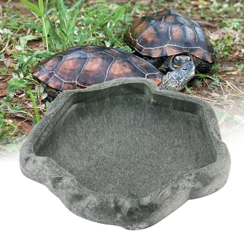 Reptile Feeder,Reptile Rock Food Dish,Terraium Bowl Plastic Shallow Reptile Feeder for Food and Water Feeding Dish for Lizard Gecko Bearded Dragon Chameleon(S-Moyu Green) S Moyu Green - BeesActive Australia