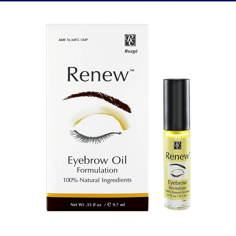 Renew Eyebrow Revitalizer Eyebrow Growth Oil - All Natural Formula Promotes Natural Hair Growth for Luxuriant Eyebrows - Gently Cleanses and Removes Dead Skin Cells for Healthy Vibrant Hair Follicles - BeesActive Australia