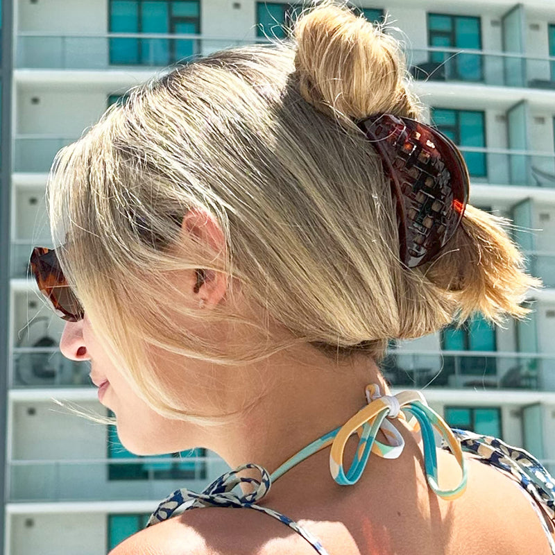 Camila Paris CP1807 French Hair Clip for Women Thick Hair for Long Curly Wavy Hair, Girls Hair Claw Clips Jaw, Durable Styling Big Claw Clip for Thick Hair, Strong Hold No Slip Grip, Made in France 3.5 Inch (Pack of 1) Tortoise Shell - BeesActive Australia