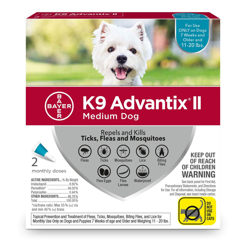 K9 Advantix II Flea and Tick Prevention for Medium Dogs (11-20 Pounds) 2-Pack Medium Dog Only - BeesActive Australia