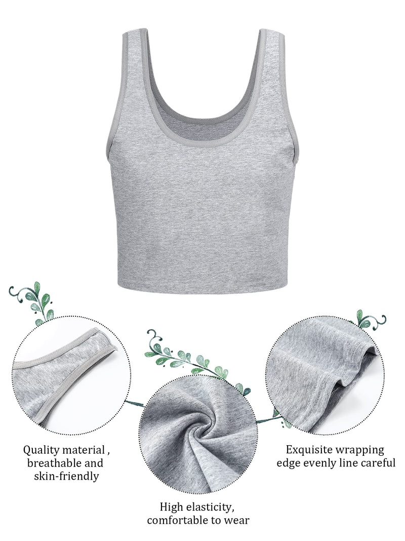 6 Pieces Girls Dance Tank Tops Racerback Crop Tank Tops Sleeveless Dance Top for Ballet Teens Gymnastics Dancewear 9-10 Years White, Gray, Navy, Green, Black - BeesActive Australia