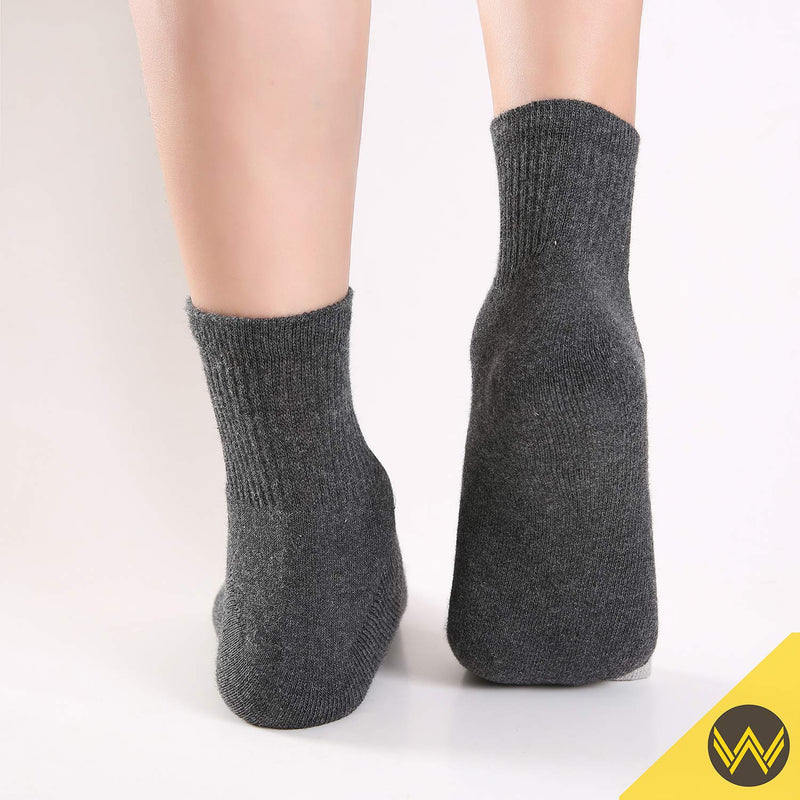 WANDER Men's Athletic Ankle Socks 3-8 Pairs Thick Cushion Running Socks for Men&Women Cotton Socks 7-9/9-12/12-15 8 Pair Dark Grey 12-15 - BeesActive Australia