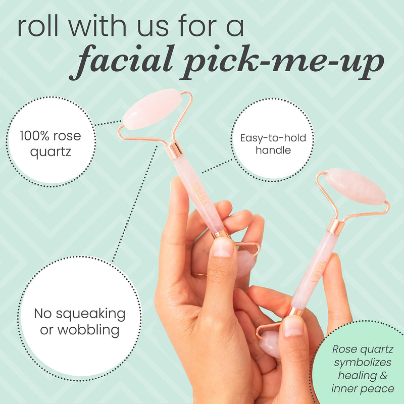 Sdara Skincare Face Roller - Rose Quartz Relaxing Massager - Facial Tool Alternative to Jade Roller Rose Quartz Roller - BeesActive Australia