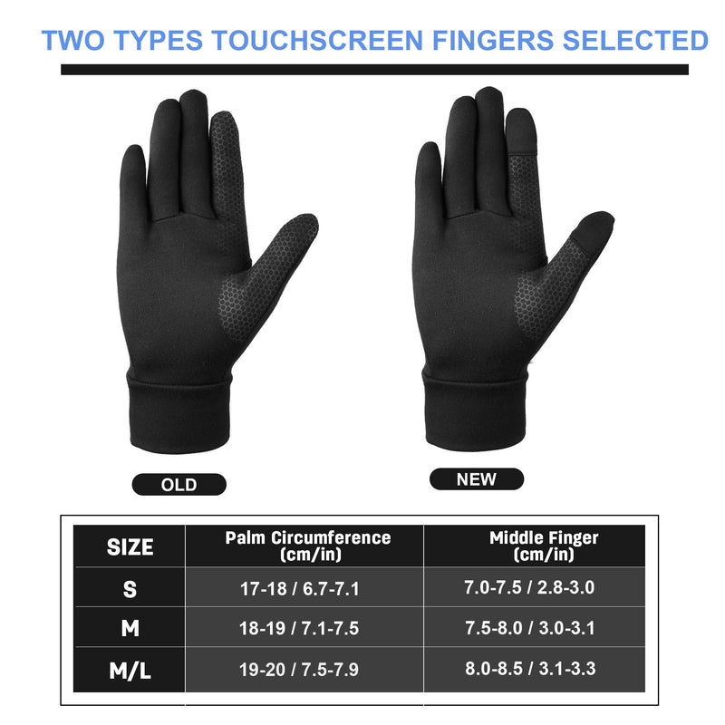 [AUSTRALIA] - MCTi Glove Liner Touch Screen Lightweight for Winter Running Texting Black Large 