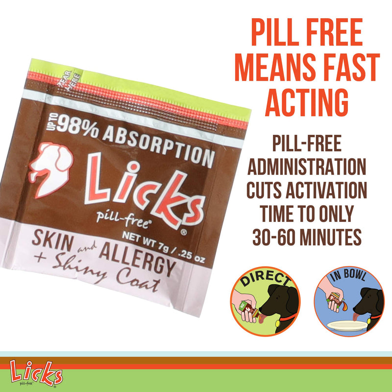 Licks - Skin & Allergy for Dogs - LiquiPaks - 10 Use - BeesActive Australia