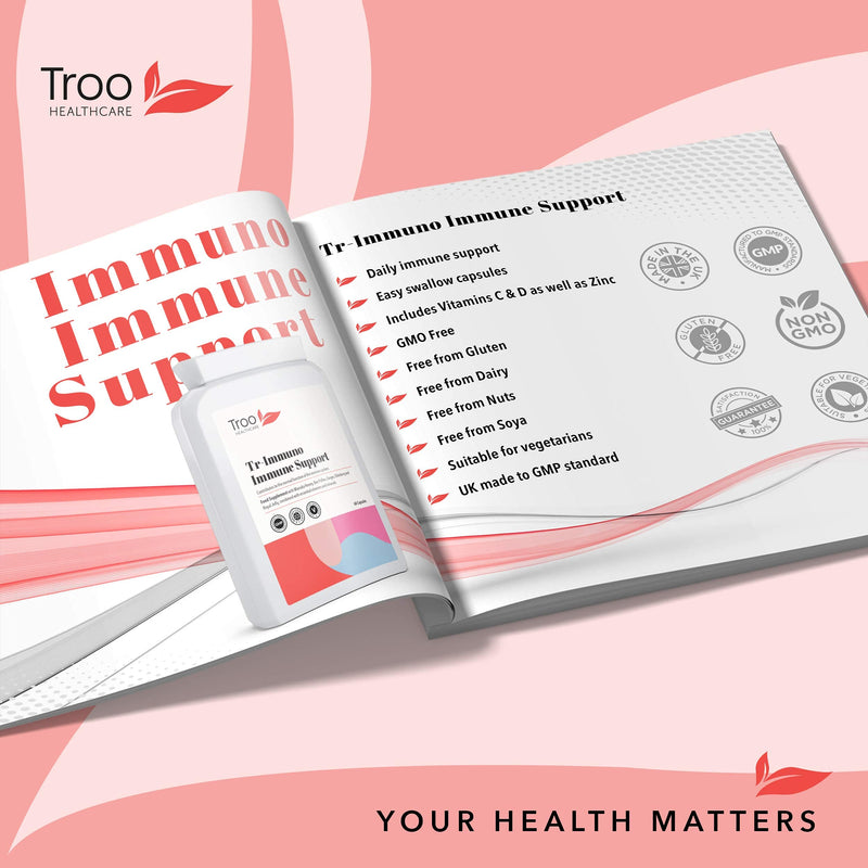 Tr-Immuno Immune Support Supplement - 60 Capsules Packed with Essential Vitamins Minerals & Botanicals - Vitamin C & D3 - Zinc - Manuka Honey - Bee Pollen - Royal Jelly - Elderberry - Daily Immunity - BeesActive Australia