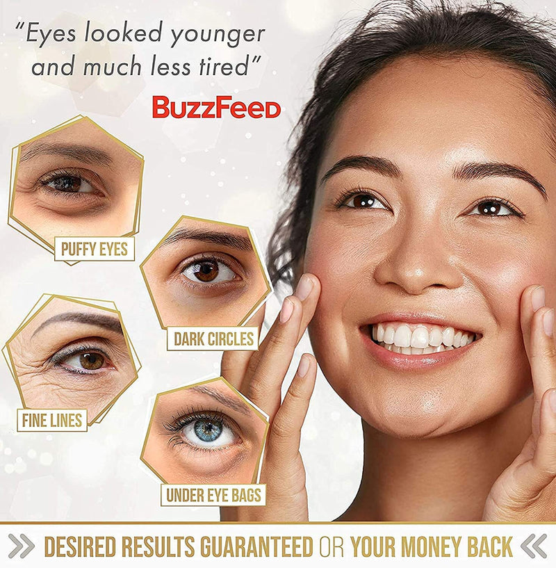 24K Gold Eye Mask– 20 Pairs - Puffy Eyes and Dark Circles Treatments – Look Less Tired and Reduce Wrinkles and Fine Lines Undereye, Revitalize and Refresh Your Skin - BeesActive Australia