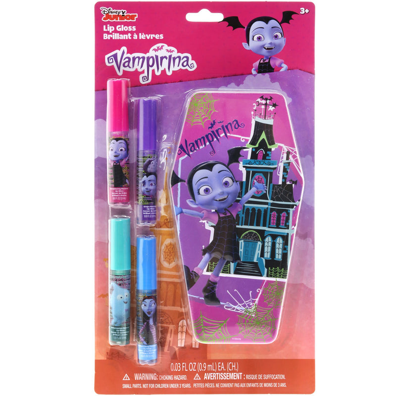 TownleyGirl Vampirina Super Sparkly Lip Gloss Set for Girls, with 4 Fruity Flavors and Decorative Coffin Case - BeesActive Australia