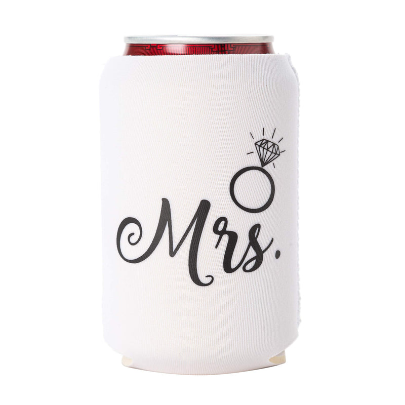 Mr. and Mrs. Can Coolers, Set of 2, 1 White and 1 Black Beer Can Coolies, Cute Wedding Gifts, Novelty Can Cooler, Perfect Engagement or Anniversary Gift, Bridal Shower Gift - BeesActive Australia