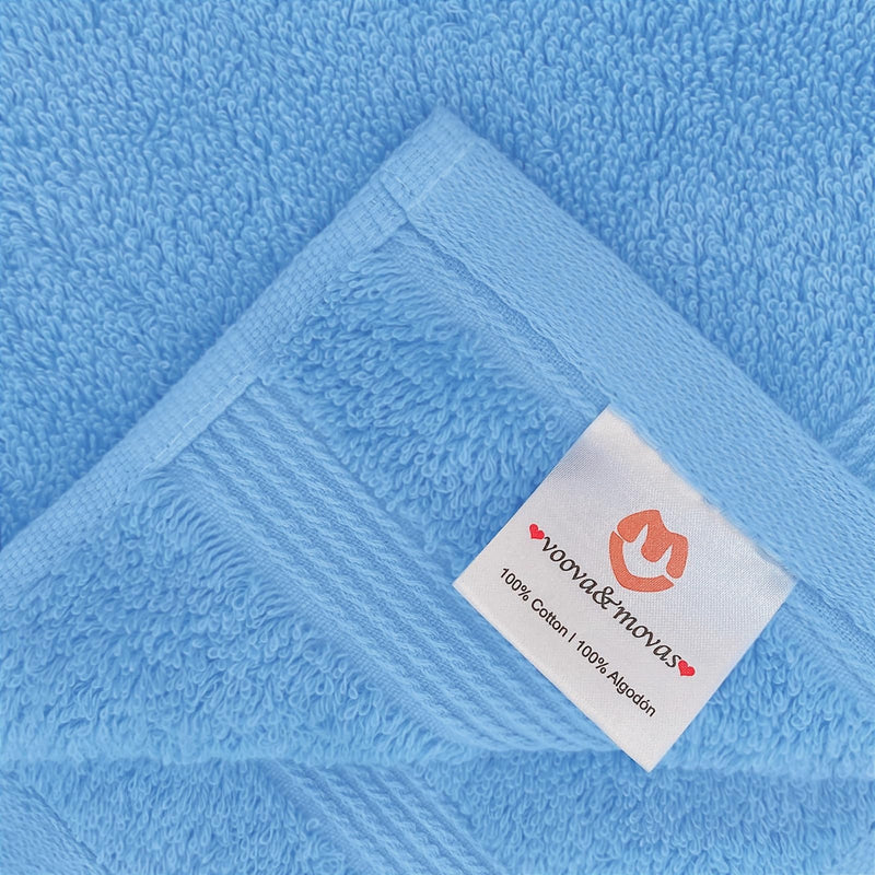 VOOVA & MOVAS Wash Cloths for Your Face and Body,4 Pack (13x13 Inches 650GSM), Blue Washcloths - 4PC - BeesActive Australia