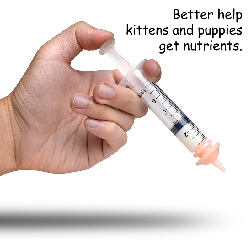 Pet Feeding Nipple for Kitten and Puppy Silicone Feeding Pacifier for Pets and Wildlife - Includes Mini, Original, Medium, Large, Double 1-10ml Oring Syringe - BeesActive Australia