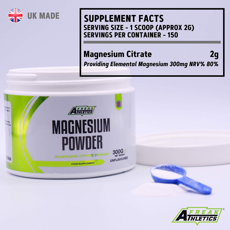 Magnesium Powder 300g - Premium Fully Reacted Magnesium Citrate Powder Suitable for Men & Women UK Made - BeesActive Australia