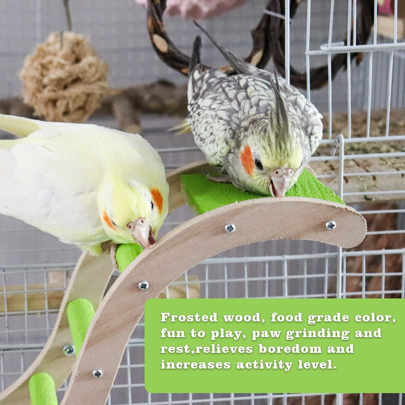 Bird Ladder Bridge, Wooden Pet Parrot Hamster Climbing Ladder Toys, Pet Bird Cage Accessories, Wood Climbing Ladder Perch for Bird Parrot Hamster Squirrel Sugar Gliders Parakeets Cockatiels(S Shape) S Shape - BeesActive Australia