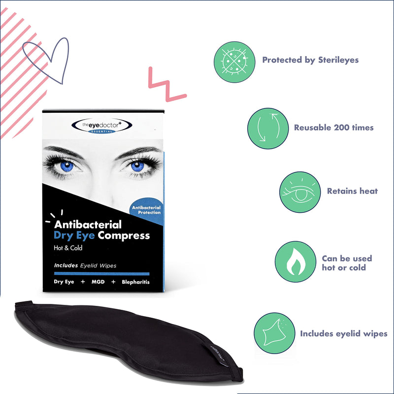 The Eye Doctor Essential Treatment Bundle - Reusable Hot Cold Eye Compress & 20x Single Use Eyelid Wipes for Dry Eye, Blepharitis & MGD - Microwave Safe Mask Mask & 20 Wipes - BeesActive Australia