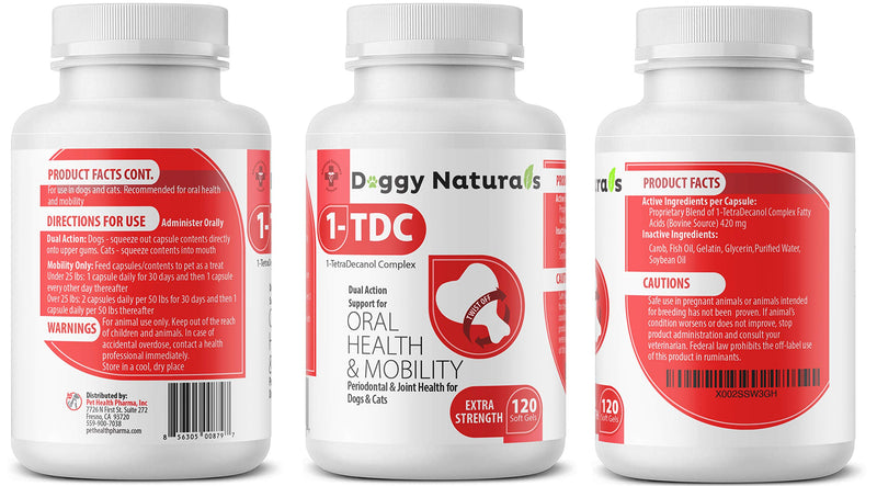 1TDC Dual Action Natural Support Periodontal & Joint Health – Twist Off SoftGels for Dogs & Cats (4- in - 1 Wellness) Supports Oral, Hip & Joint Health, Muscle & Stamina Recovery, Skin & Coat Health 30 SoftGels - BeesActive Australia