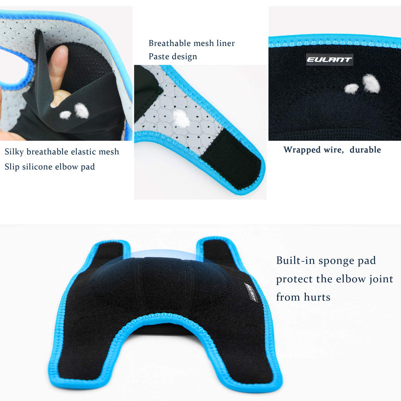 Sborter Adjustable Soft Elbow Pads and Knee Pads for Kids, Child Protective Pad Sets for Bicycle Roller Skating Basketball Football Volleyball Dancing Kneeling Blue M - BeesActive Australia