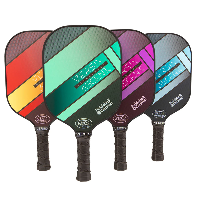 VERSIX Ascent 5C Pickleball Paddle, Graphite Face, 0.5 Inch Polypropylene Honeycomb Core, Balanced Control, Light Weight Purple - BeesActive Australia