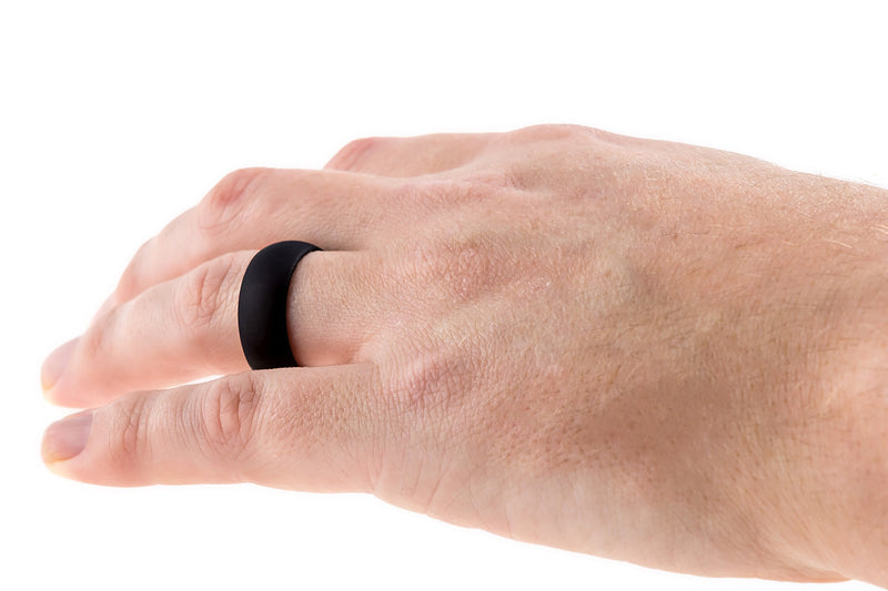 Honor Eternity Ring Men's Silicone Ring Wedding Band Jet Black 10 - BeesActive Australia