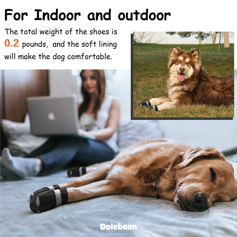 Dog Shoes Boots & Paw Protectors Snow Winter Large Medium Dogs Waterproof Hiking size 7: 3.4"(width) Black - BeesActive Australia