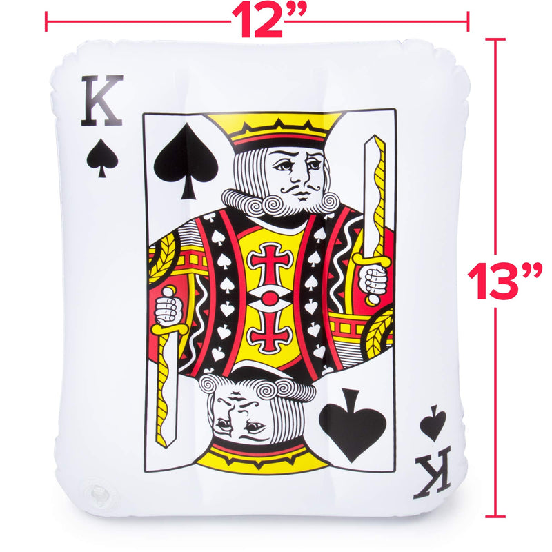 5-pack Royal Flush Mini Inflatable Playing Cards | Includes Ace, King, Queen, Jack, 10 of Spades | 13" PVC Blow Up Pool Floaties for Vegas Casino Theme Party Decorations, Swimming Pool Fun, and More - BeesActive Australia
