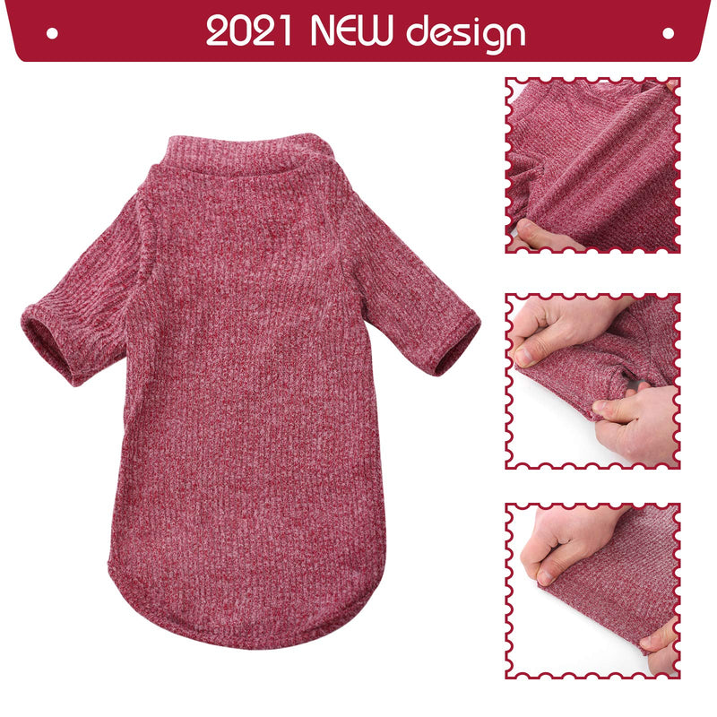 DENTRUN Sphynx Hairless Cats Shirt, Pullover Kitten T-Shirts with Sleeves, Breathable Cat Wear Turtleneck Sweater, Adorable Hairless Cat's Clothes Vest Pajamas Jumpsuit for All Season X-Small Red - BeesActive Australia