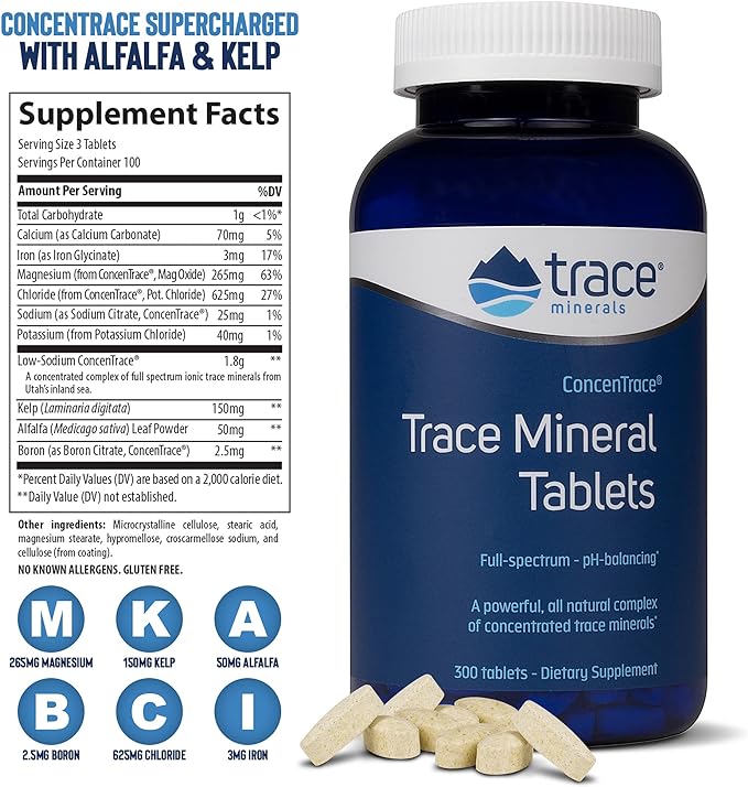 Directly shipped from overseas Trace Minerals Research - Trace Mineral, 300 tablets - BeesActive Australia