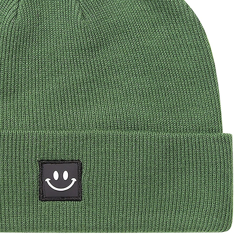 MaxNova Knit Beanie Hat with Smile Face for Men/Women Amy Green Smile - BeesActive Australia