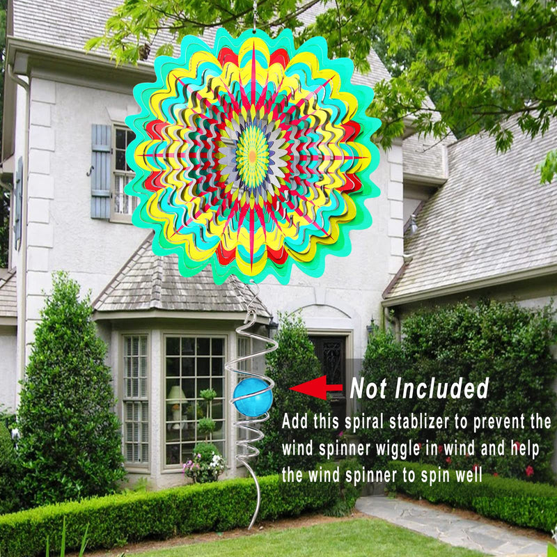 Wind Spinner Mandala 12 inches: 3D Metal Wind Spinners Outdoor Hanging, Spinfinity Designs Colorful Bursts Floral Wind Spinners for Yard and Garden, Stainless Steel Metal Yard Art - BeesActive Australia